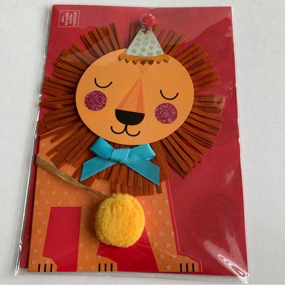 BURGOYNE Fun Animal Theme Birthday Cards for Kids Set of 3
